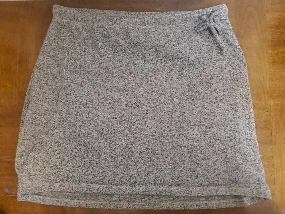 Freedom Trail Gray Terry Skort Skirt Bow Athletic Athleisure Size XL